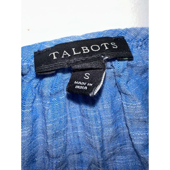 Talbots Women’s Size Small Embroidered Eyelet Tassel Tie Top Peasant Blouse - Picture 7 of 8